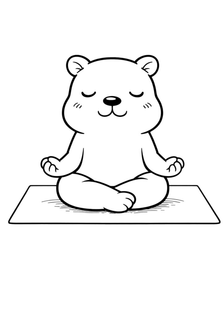 capybara spa day coloring sheet