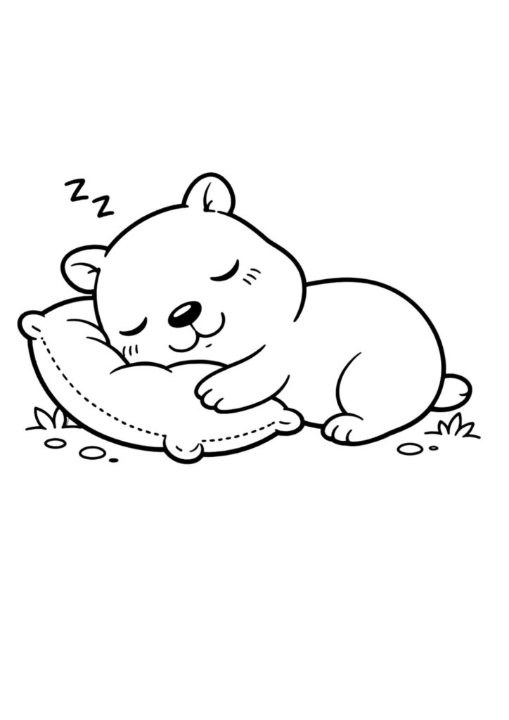 simple capybara outline coloring sheet